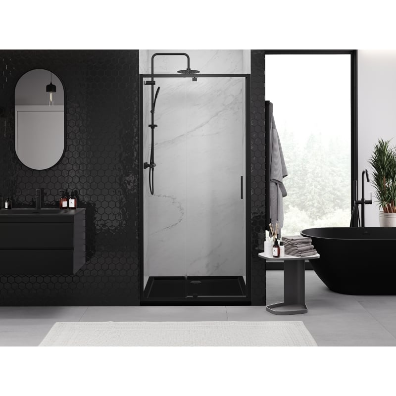 Mexen Exo Duschschwingtür 115 cm, transparent, schwarz - 819-115-000-70-00