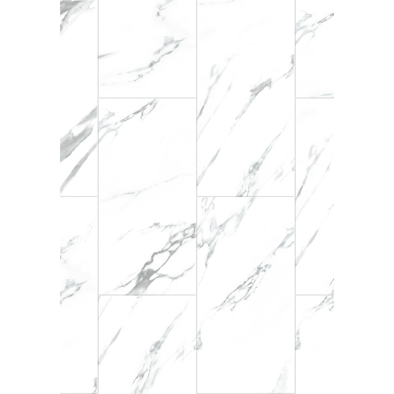 Mexen Glacier White Vinylböden 610 x 305 mm LVT Dryback 2,5 mm, Unterlage, 4 V-Fuge, Jazz White - F1451-0610-305-255-4V1-01