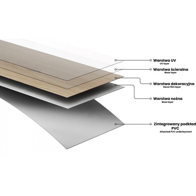Mexen Chattanooga  Vinylplatten Fischgrät 570 x 95 mm LVT Dryback 2,5 mm, PVC-Unterlage, 4 V-Fuge, Eiche