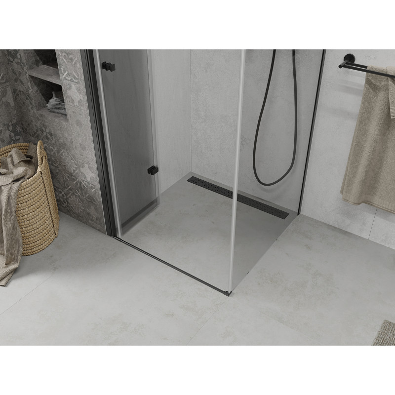 Mexen Lima faltbare Duschkabine 100 x 100 cm, transparent, schwarz - 856-100-100-70-00