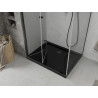 Mexen Lima faltbare Duschkabine 90 x 100 cm, transparent, schwarz + Duschwanne Flat, schwarz - 856-090-100-70-00-4070B