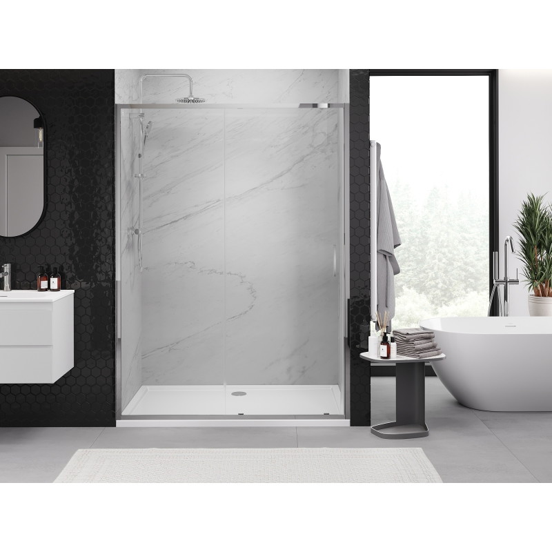 Mexen Exo-S 155 cm Schiebeduschtür, transparent, Chrom - 8151-155-000-01-00