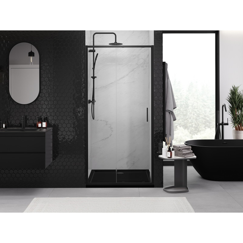 Mexen Exo Schiebetüren für die Dusche 110 cm, transparent, schwarz - 8151-110-000-70-00