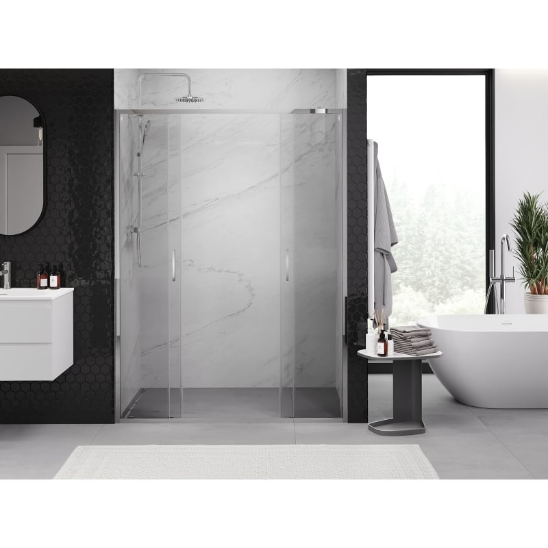 Mexen Exo doppelt verschiebbare Duschttüren 130 cm, transparent, Chrom - 8152-130-000-01-00