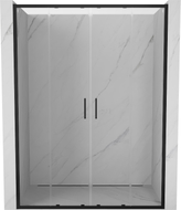 Mexen Exo doppelte Schiebetüren 130 cm, transparent, schwarz - 8152-130-000-70-00