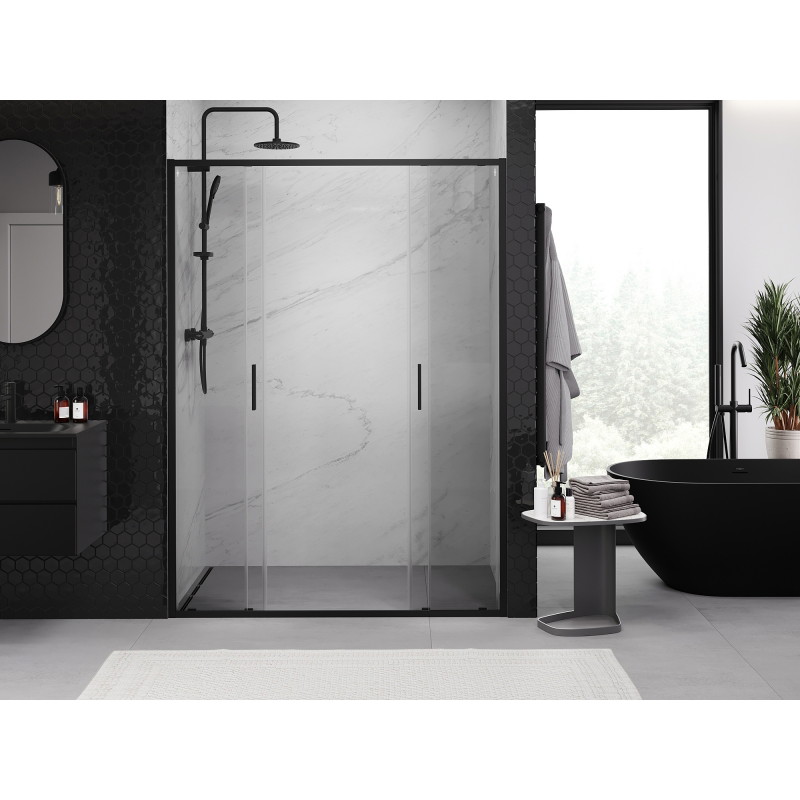 Mexen Exo Duschdoppeltüren 150 cm, transparent, schwarz - 8152-150-000-70-00