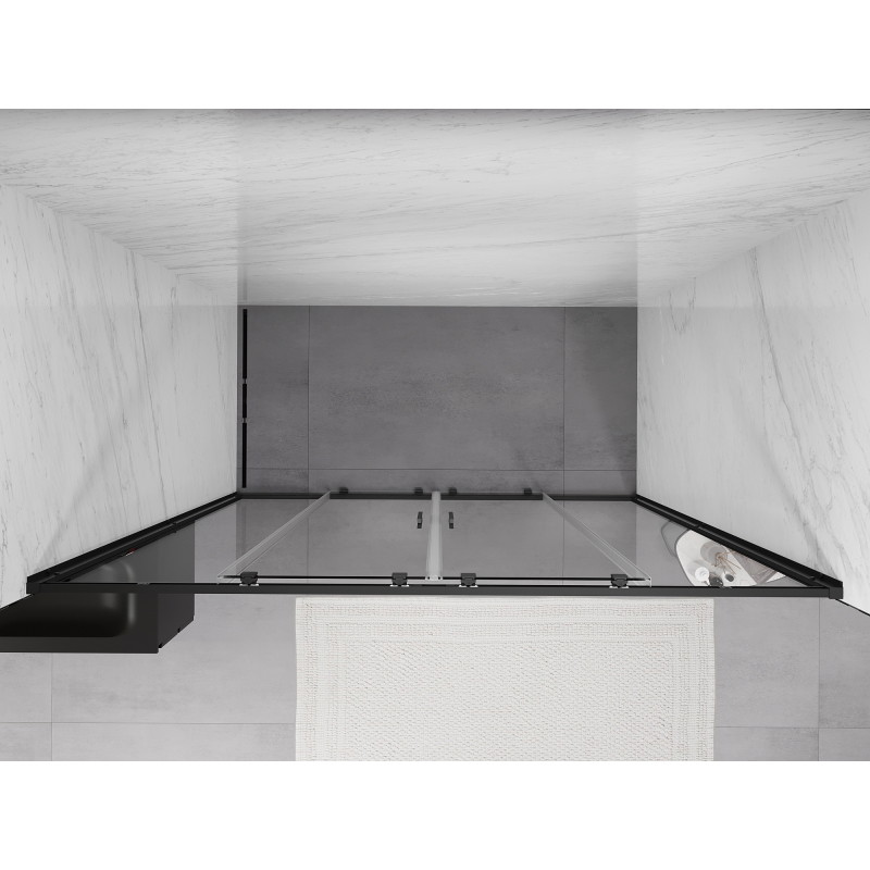 Mexen Exo doppelte Schiebetüren 170 cm, transparent, schwarz - 8152-170-000-70-00
