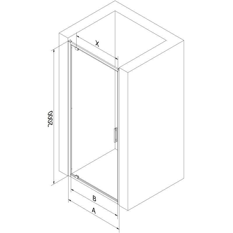 Mexen Exo-BR aufklappbare Duschabtrennung 95 cm, transparent, Chrom - 8181-095-000-01-00