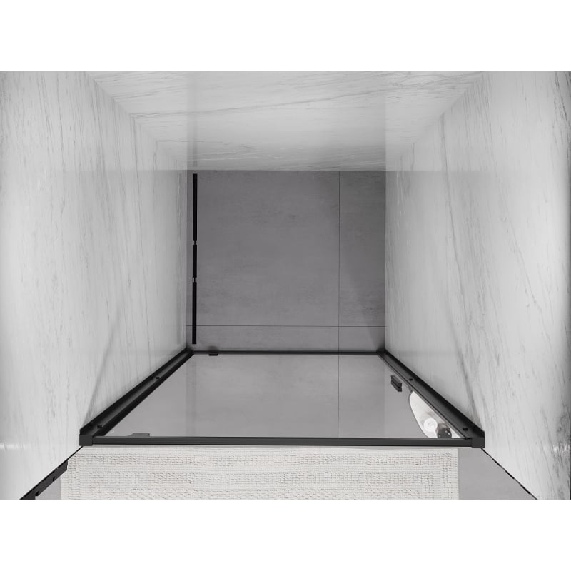Mexen Exo pendeltür 90 cm, transparent, schwarz - 8181-090-000-70-00