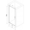 Mexen Exo Duschdrehtür 75 cm, transparent, schwarz - 8181-075-000-70-00