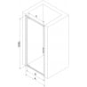 Mexen Exo pendeltür 90 cm, transparent, schwarz - 8181-090-000-70-00