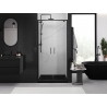 Mexen Exo doppelflügelige Duschkabinentür 80 cm, transparent, schwarz - 8182-080-000-70-00