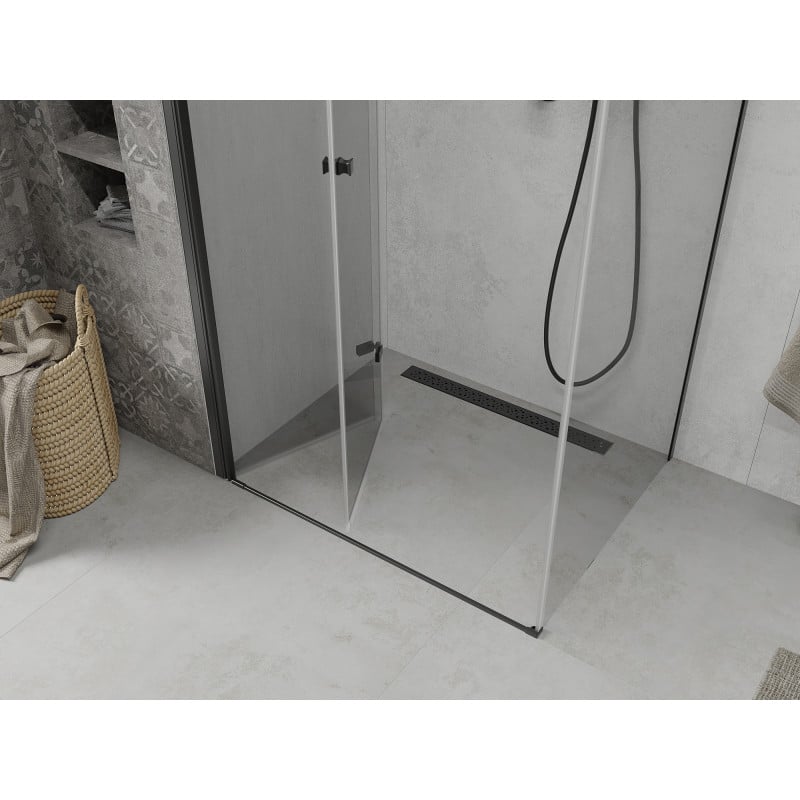 Mexen Lima faltbare Duschkabine 90 x 70 cm, transparent, schwarz - 856-090-070-70-00