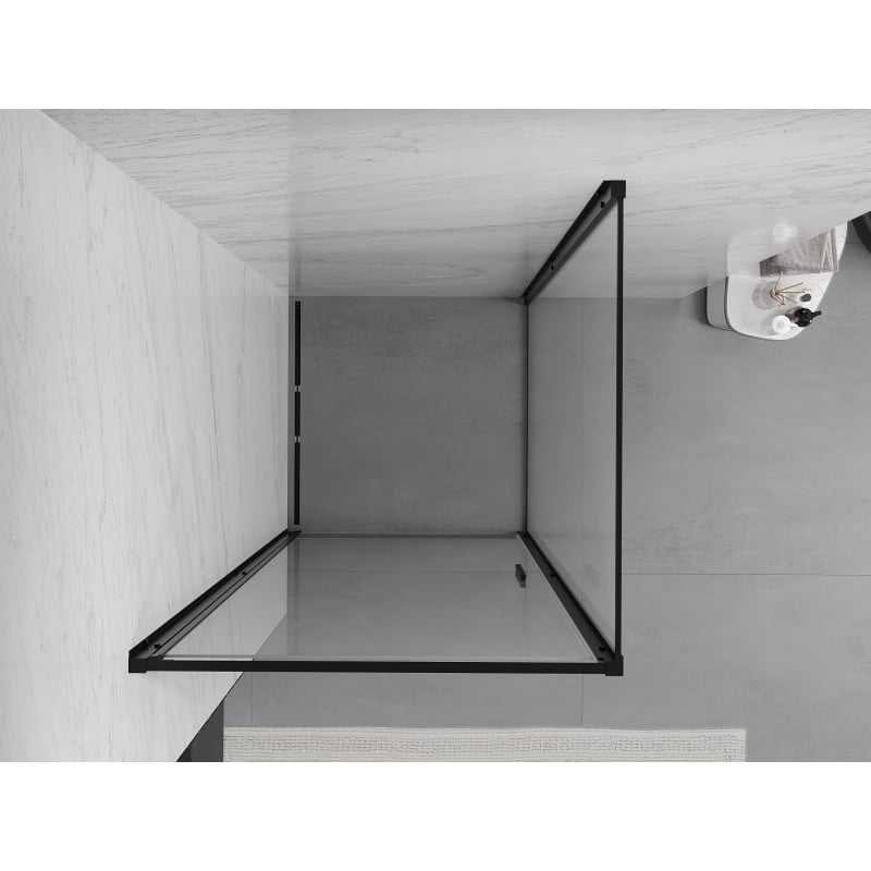 Mexen Exo Duschkabine mit Drehtür 70 x 70 cm, transparent, schwarz - 817-070-070-70-00