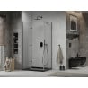 Mexen Lima faltbare Duschkabine 100 x 80 cm, transparent, schwarz + Duschwanne Flat, schwarz - 856-100-080-70-00-4070B