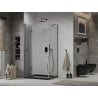 Mexen Lima faltbare Duschkabine 100 x 80 cm, transparent, schwarz + Duschwanne Flat, schwarz - 856-100-080-70-00-4070B