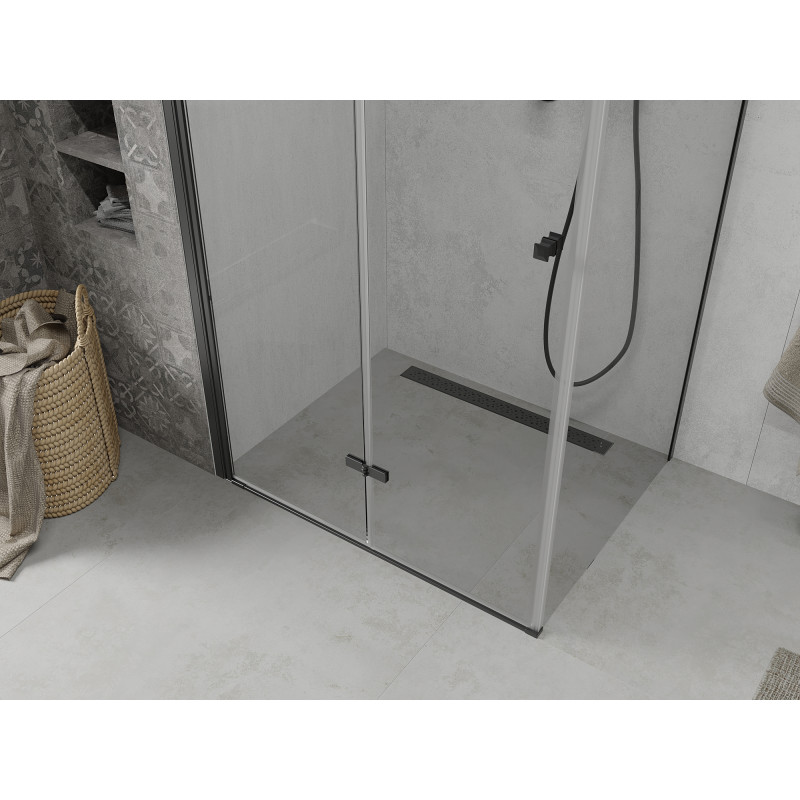 Mexen Lima faltbare Duschkabine 100 x 70 cm, transparent, schwarz - 856-100-070-70-00