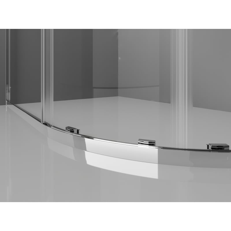 Mexen Exo Duschkabine halbrund, schiebbar 80 x 80 cm, transparent, Chrom - 8132-080-080-01-00
