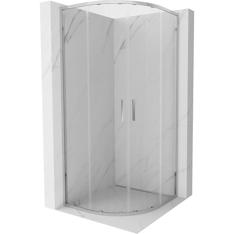 Mexen Exo halbkreisförmige Duschkabine, 100 x 100 cm, transparent, chrom - 8132-100-100-01-00