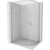 Mexen Exo Duschkabine halbrund asymmetrisch verschiebbar 90 x 80 cm, transparent, Chrom - 8132-090-080-01-00