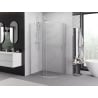 Mexen Exo Duschkabine halbrund asymmetrisch verschiebbar 90 x 80 cm, transparent, Chrom - 8132-090-080-01-00
