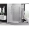 Mexen Exo asymmetrische, halbrunde Duschkabine, Schiebetür 100 x 90 cm, transparent, Chrom - 8132-100-090-01-00