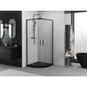 Mexen Exo halbrunde Duschkabine verschiebbar 80 x 80 cm, transparent, schwarz - 8132-080-080-70-00