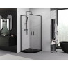Mexen Exo-S Duo Halbrunde Duschkabine, verschiebbar, 80 x 80 cm, transparent, schwarz - 8132-080-080-70-00