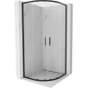 Mexen Exo Duschkabine halbkreisförmig, Schiebetür 90 x 90 cm, transparent, schwarz - 8132-090-090-70-00