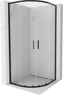 Mexen Exo Duschkabine halbkreisförmig, Schiebetür 90 x 90 cm, transparent, schwarz - 8132-090-090-70-00