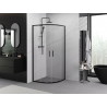 Mexen Exo Duschkabine halbkreisförmig, Schiebetür 90 x 90 cm, transparent, schwarz - 8132-090-090-70-00