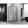 Mexen Exo Duschkabine halbkreisförmig, Schiebetür 90 x 90 cm, transparent, schwarz - 8132-090-090-70-00