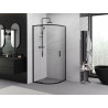 Mexen Exo-S Duo Halbrunde Duschkabine, 90 x 90 cm, transparent, schwarz, mit Schiebetür - 8132-090-090-70-00