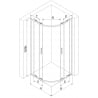 Mexen Exo Duschkabine halbkreisförmig, Schiebetür 90 x 90 cm, transparent, schwarz - 8132-090-090-70-00