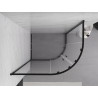 Mexen Exo Duschkabine halbrund asymmetrisch verschiebbar 90 x 80 cm, transparent, schwarz - 8132-090-080-70-00