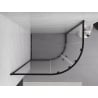 Mexen Exo asymmetrische, halbrunde, verschiebbare Duschkabine 120 x 90 cm, transparent, schwarz - 8132-120-090-70-00