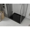 Mexen Lima faltbare Duschkabine 100 x 90 cm, transparent, schwarz + Duschwanne Flat, schwarz - 856-100-090-70-00-4070B