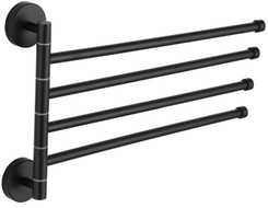 Mexen vierarmiger schwenkbarer Handtuchhalter, schwarz - 7039244-70