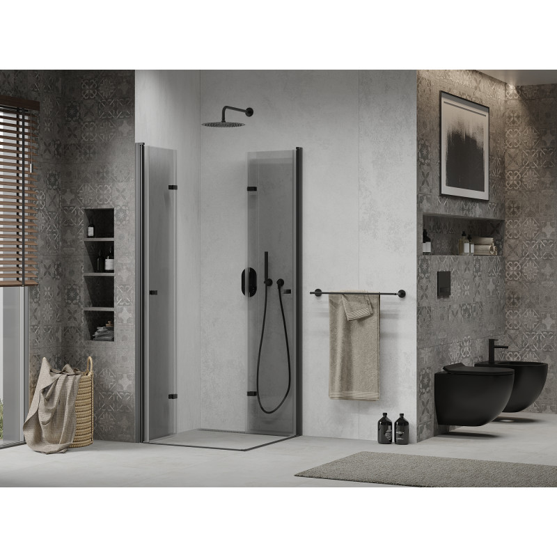 Mexen Lima Duo faltbare Duschkabine 90 x 90 cm, transparent, schwarz - 856-090-090-70-00-02