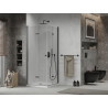 Mexen Lima Duo faltbare Duschkabine 80 x 80 cm, transparent, schwarz + Duschwanne Flat - 856-080-080-70-02-4010B