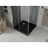 Mexen Lima faltbare Duschkabine 80 x 80 cm, Graphit, Chrom + Duschwanne Flat, schwarz - 856-080-080-01-40-4070