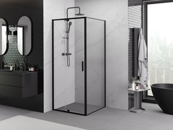 Mexen Exo Duschtür 90 x 90 cm, transparent, schwarz - 819-090-090-70-00