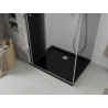 Mexen Lima faltbare Duschkabine 80 x 120 cm, Graphit, Chrom + Duschwanne Flat, schwarz - 856-080-120-01-40-4070
