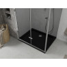 Mexen Lima Faltbare Duschkabine 100 x 80 cm, Graphit, Chrom + Flat Duschwanne, Schwarz - 856-100-080-01-40-4070