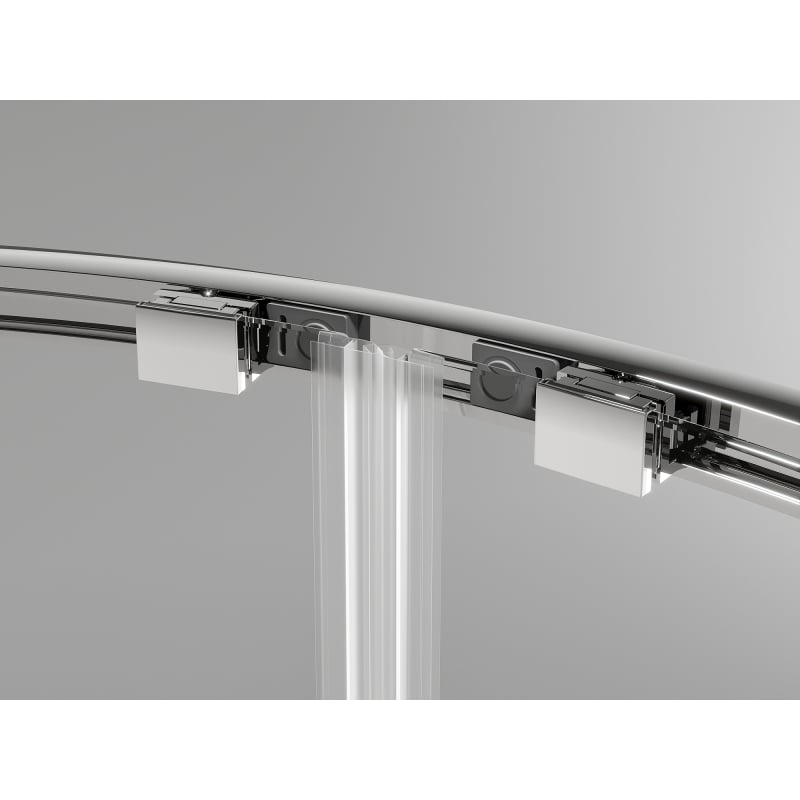 Mexen Exo-S Duo asymmetrische, halbkreisförmige Duschkabine zum Schieben 100 x 90 cm, transparent, chrom - 8132-100-090-01-00