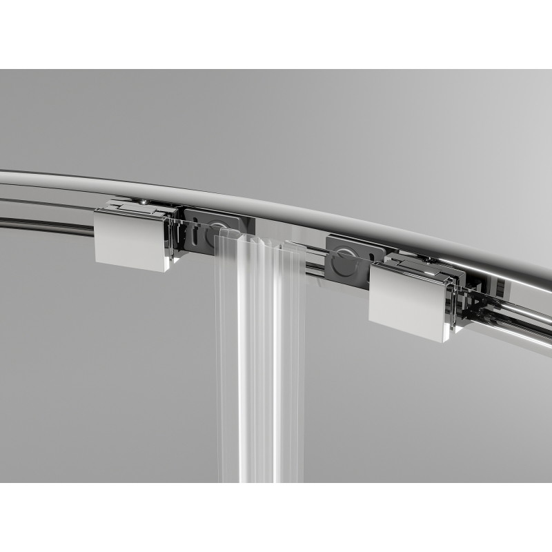 Mexen Exo Duschkabine halbrund asymmetrisch verschiebbar 120 x 90 cm, transparent, Chrom - 8132-120-090-01-00