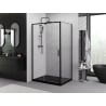 Mexen Exo Duschkabine Schwingtür 130 x 100 cm, transparent, schwarz - 819-130-100-70-00