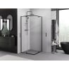 Mexen Exo quadratische Duschkabine, schwingend 70 x 70 cm, transparent, schwarz - 8110-070-070-70-00