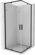 Mexen Exo quadratische, aufklappbare Duschkabine 100 x 100 cm, transparent, schwarz - 8110-100-100-70-00