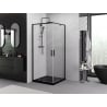 Mexen Exo quadratische, aufklappbare Duschkabine 100 x 100 cm, transparent, schwarz - 8110-100-100-70-00